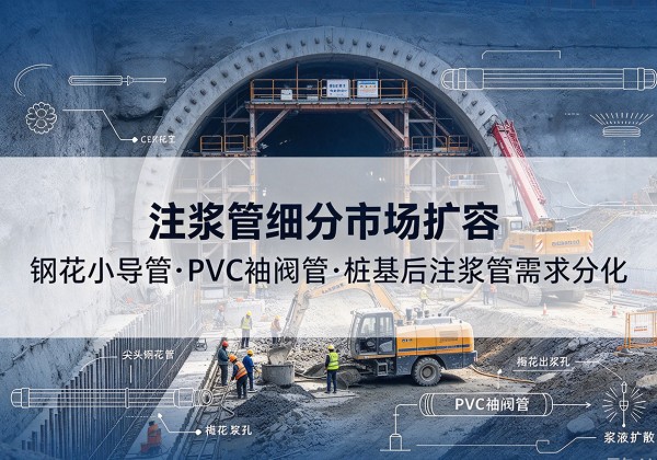 和静注浆管细分市场扩容，隧道钢花小导管、PVC 袖阀管、桩基后注浆管需求分化